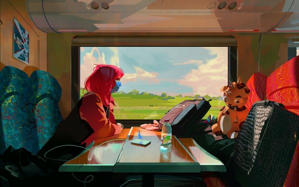 Anime Girl Train Window HD Wallpaper | Background Image