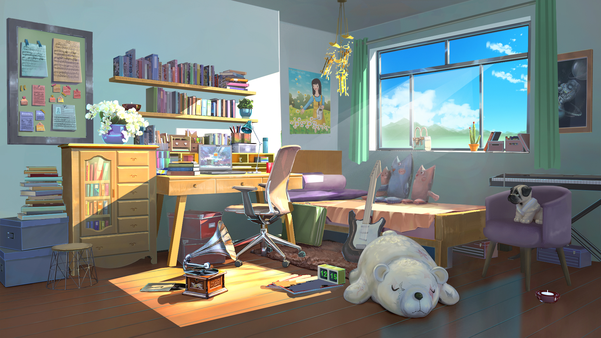 Anime Room HD Wallpaper by 行之LV