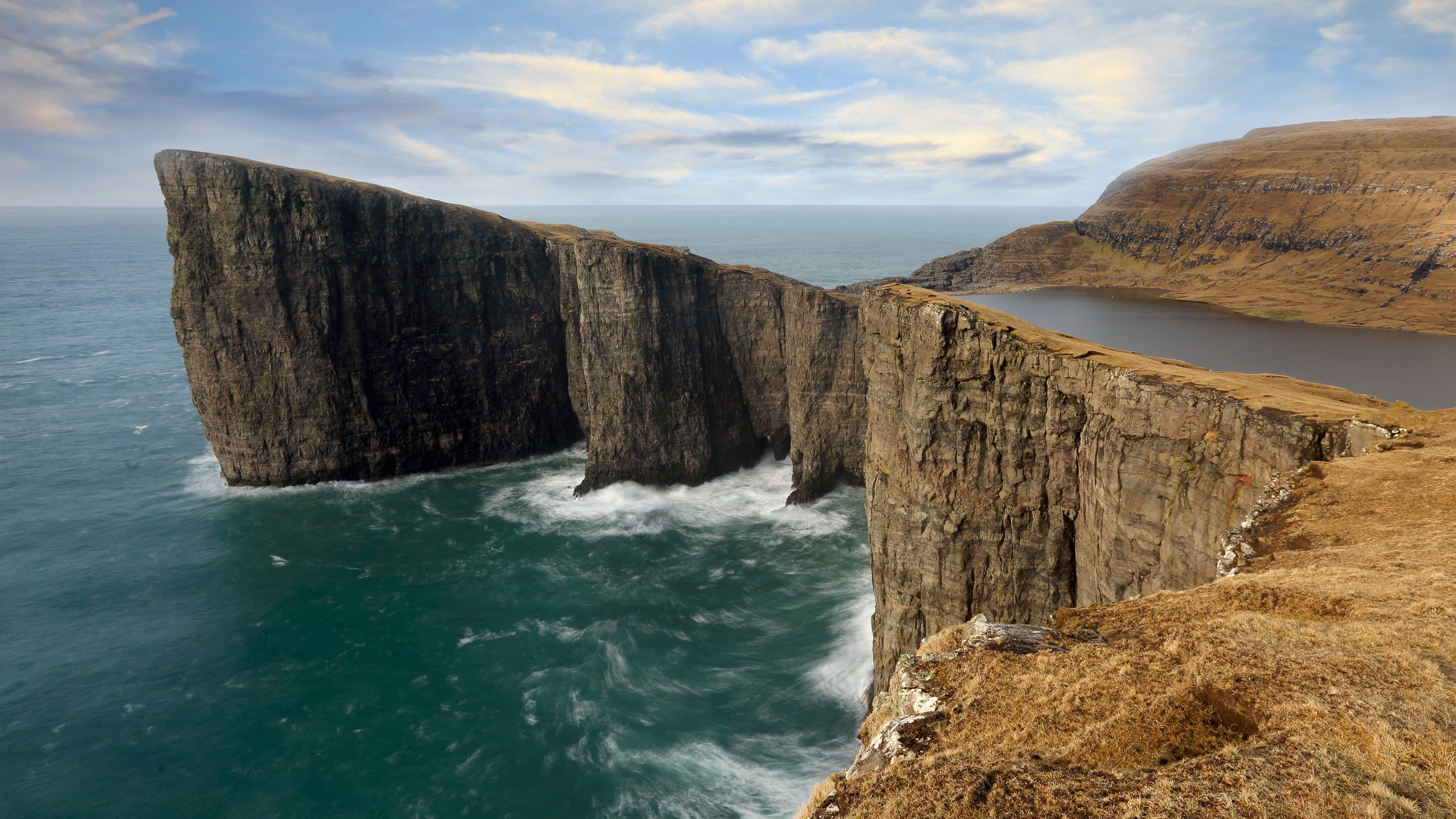 Download Faroe Islands Coast Sea Nature Coastline 4k Ultra HD Wallpaper