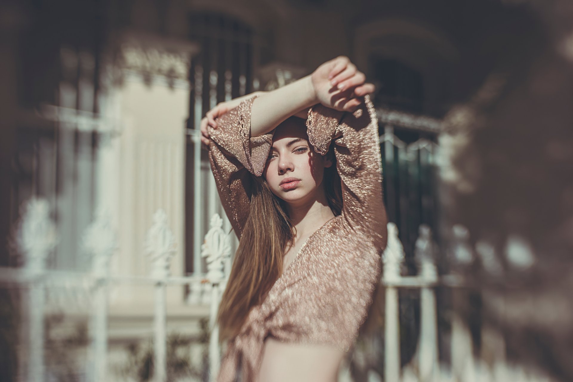 Download Brunette Depth Of Field Woman Model HD Wallpaper by vampire-zombie