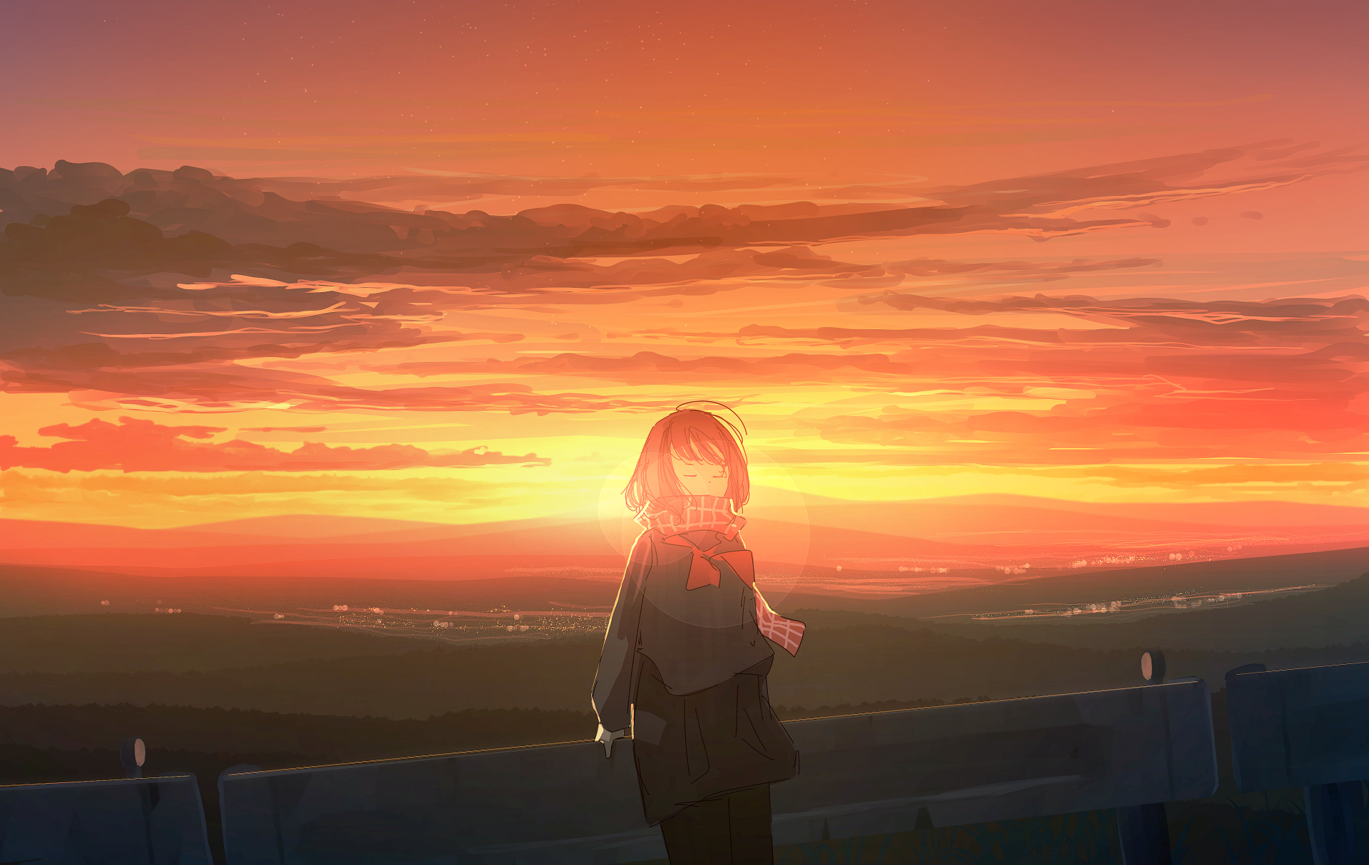 Download Sky Sunset Anime Girl Anime Girl Anime Sunset 4k Ultra HD ...