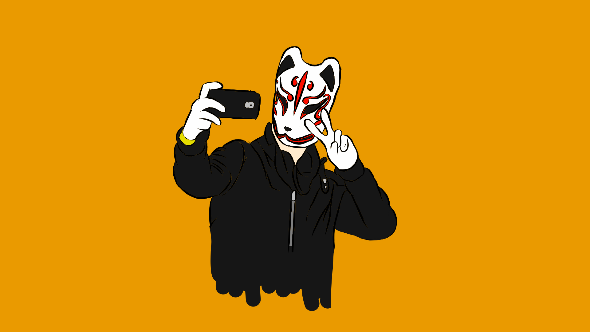 Download Selfie Kitsune Artistic Mask HD Wallpaper by zkwnism