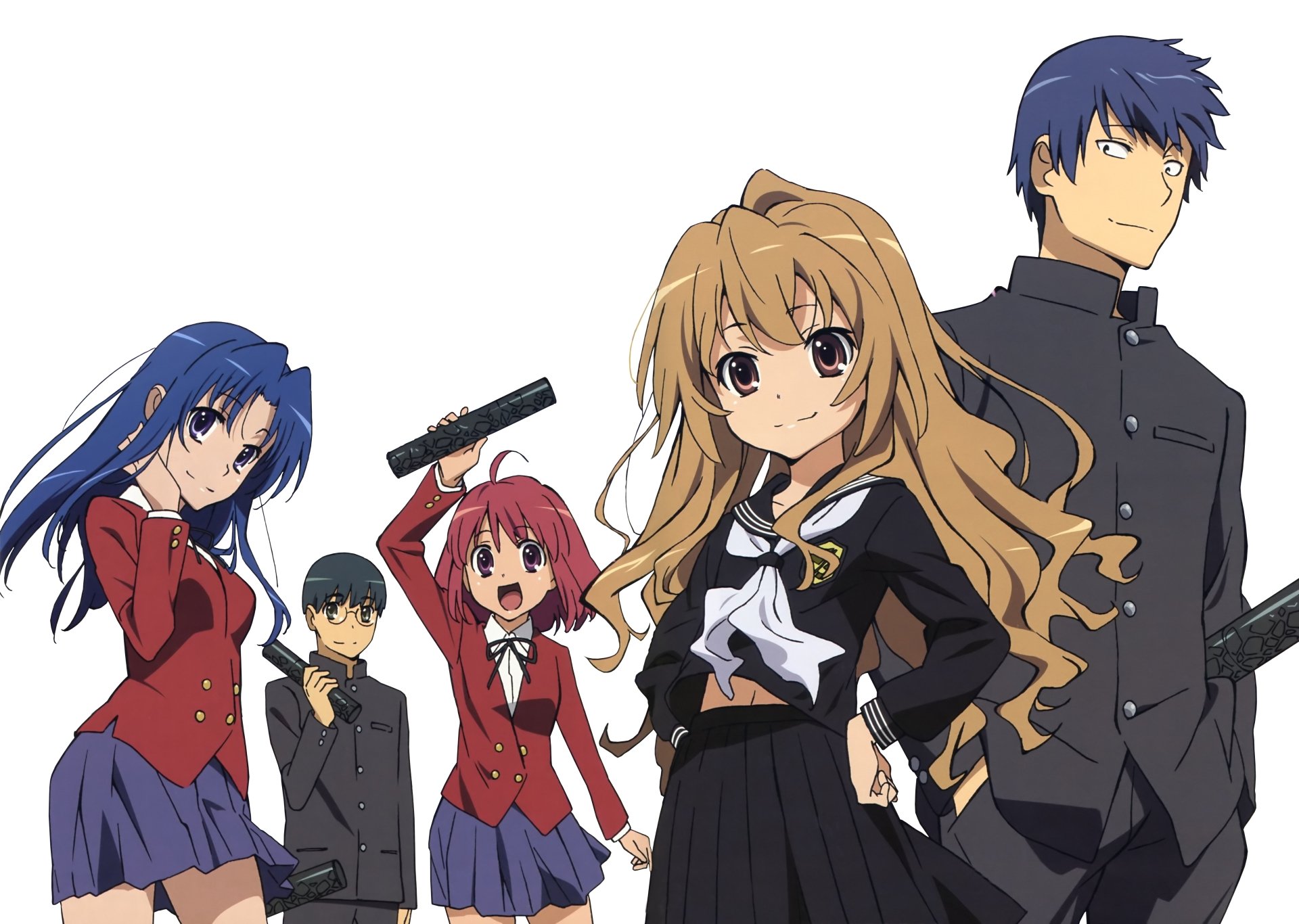 Download wallpaper 840x1160 toradora!, anime, characters, iphone 4