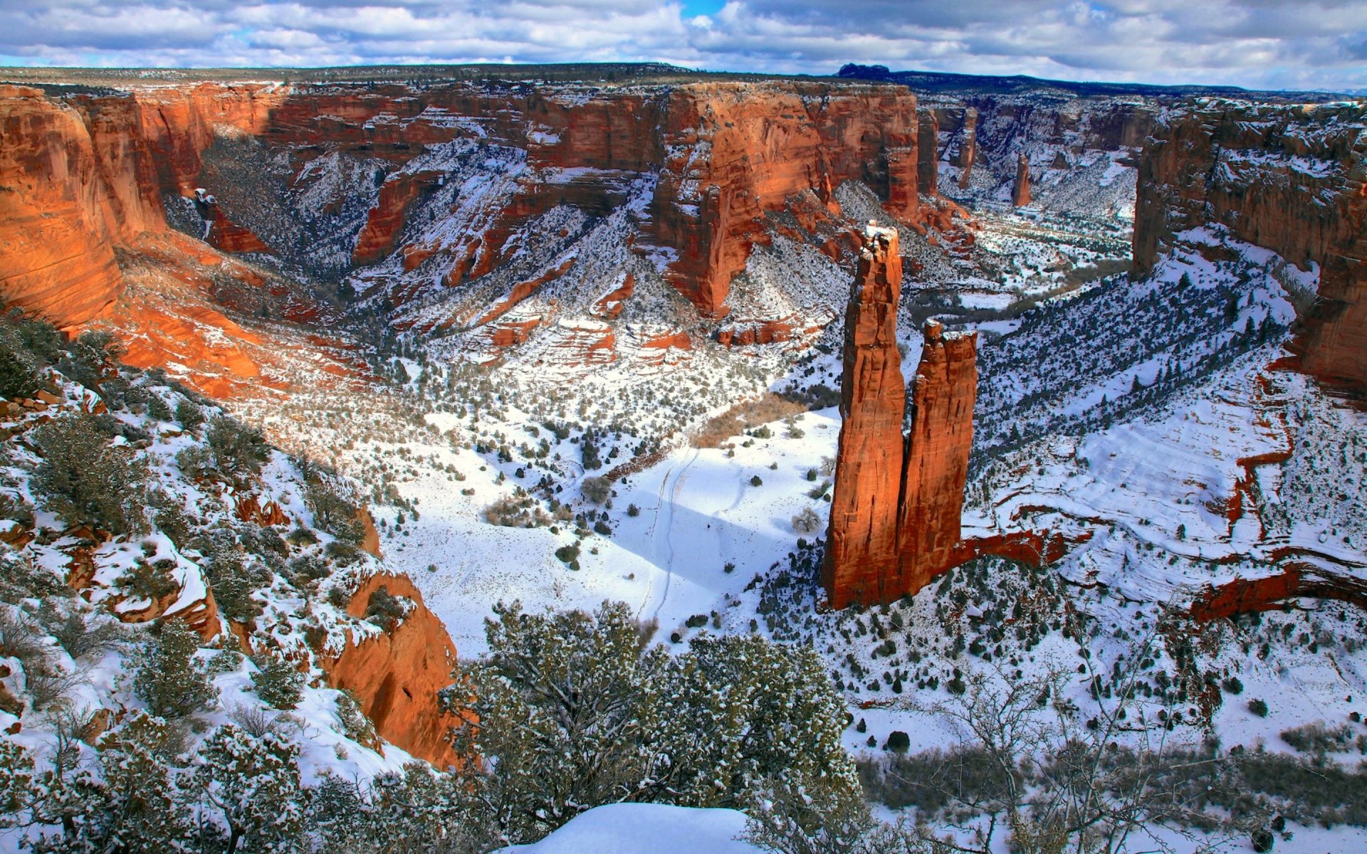 Download Snow Canyon Winter Nature Canyon De Chelly National Monument HD Wallpaper