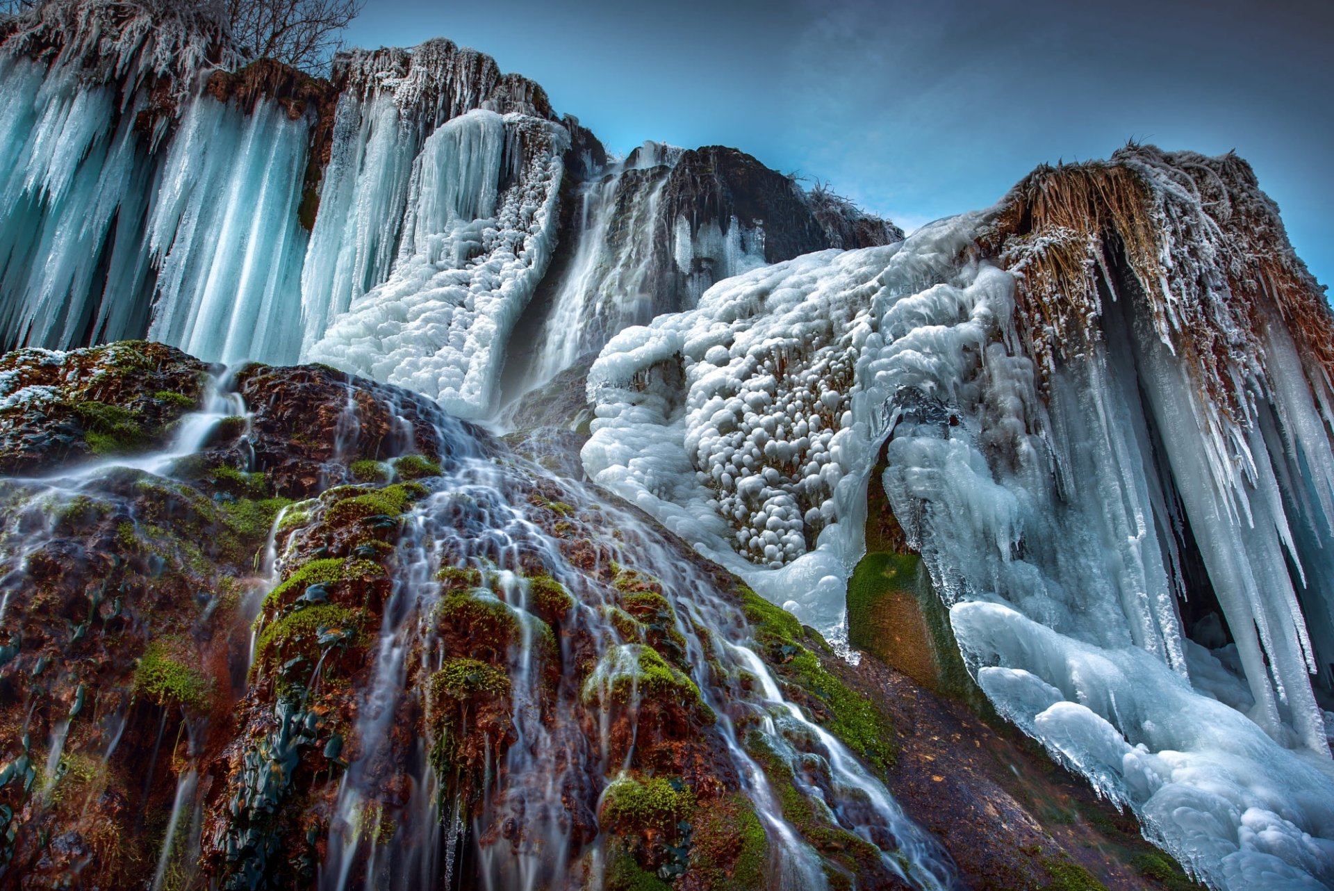 Download Ice Waterfall Nature Winter HD Wallpaper by Robert Didierjean