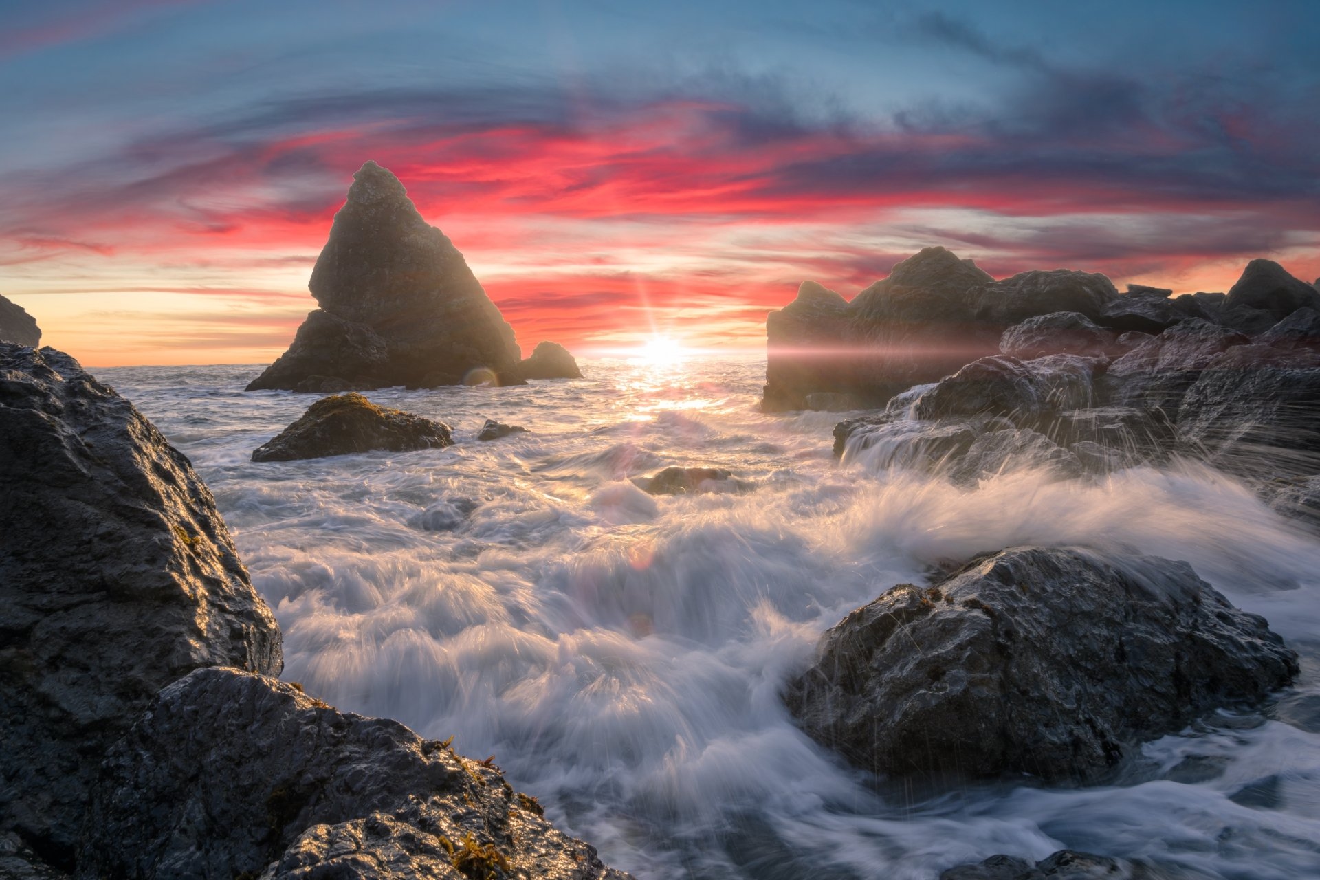 Download Sunset Cloud Wave Sea Nature Seashore 4k Ultra HD Wallpaper ...