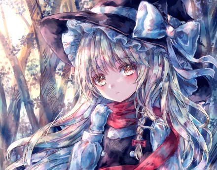 Marisa Kirisame Anime Touhou HD Desktop Wallpaper | Background Image