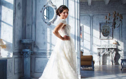 white dress makeup woman bride HD Desktop Wallpaper | Background Image