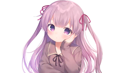 purple hair purple eyes long hair Anime girl anime girl HD Desktop Wallpaper | Background Image