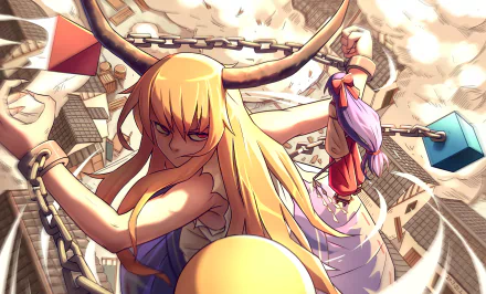 Reimu Hakurei Suika Ibuki Anime Touhou HD Desktop Wallpaper | Background Image