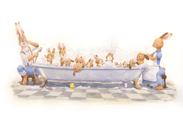 rabbit bath fantasy Animal Fantasy Animal HD Desktop Wallpaper | Background Image