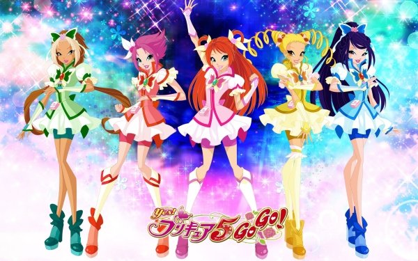 TV Show Crossover Pretty Cure! Winx Club Bloom Musa Flora Tecna Stella HD Wallpaper | Background Image
