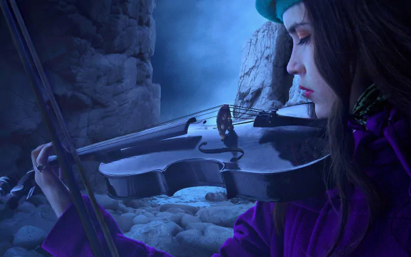 beret profile violin face music musician HD Desktop Wallpaper | Background Image