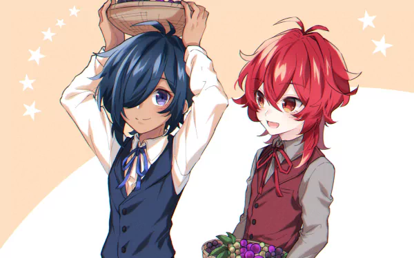 eye patch red hair blue hair Diluc (Genshin Impact) Kaeya (Genshin Impact) video game Genshin Impact HD Desktop Wallpaper | Background Image