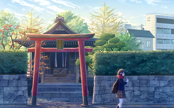 uniform Anime shrine HD Desktop Wallpaper | Background Image