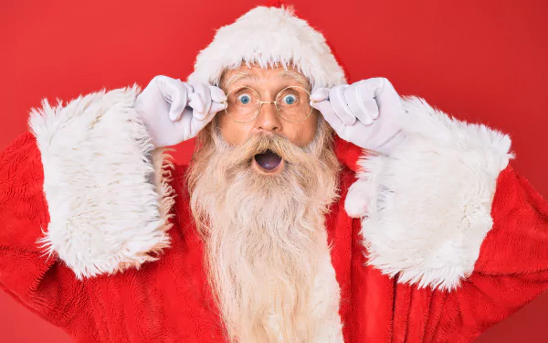 Santa blue eyes beard holiday Christmas HD Desktop Wallpaper | Background Image