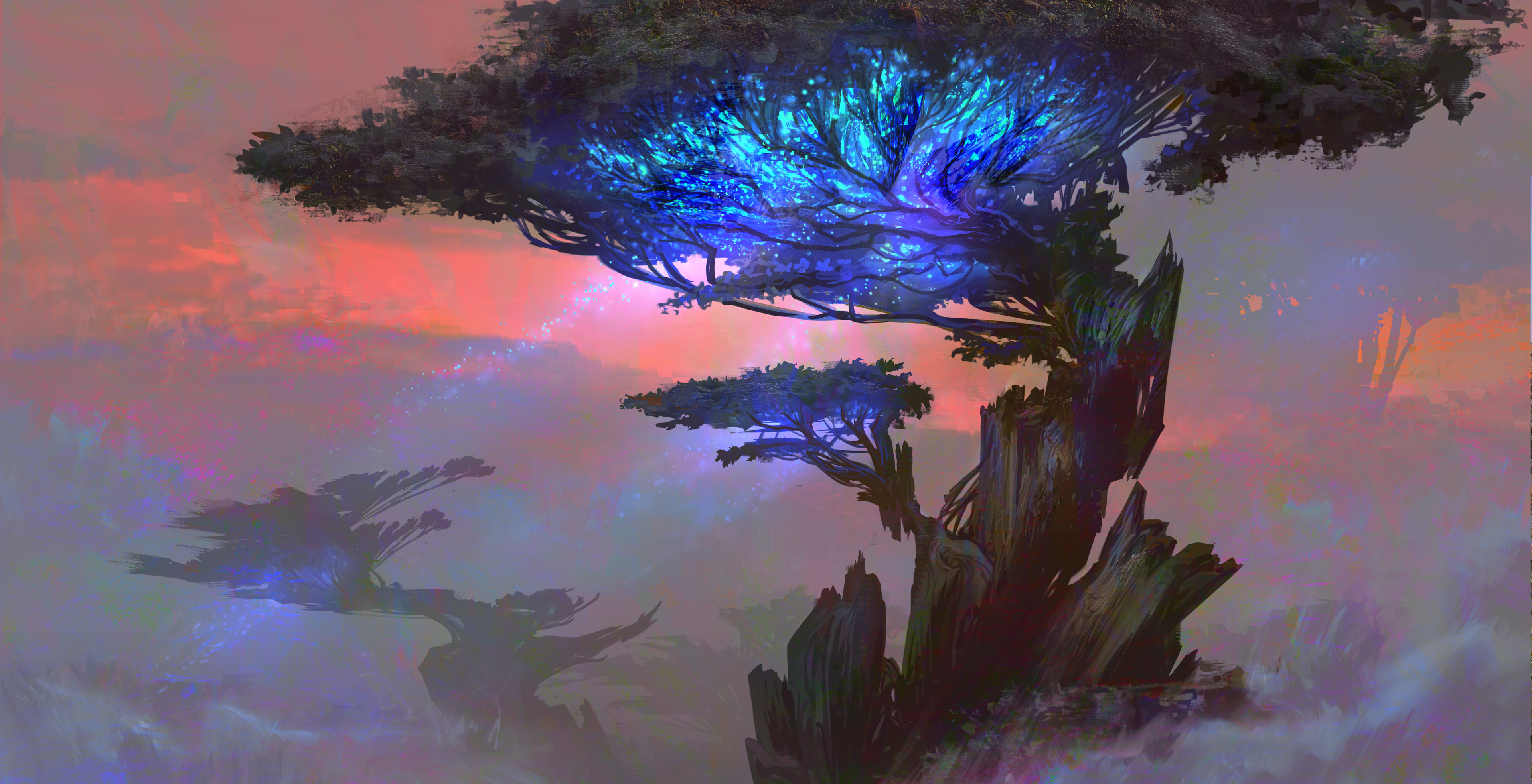 A Fantasy Tree Filled With Blue Energy by David Frasheski