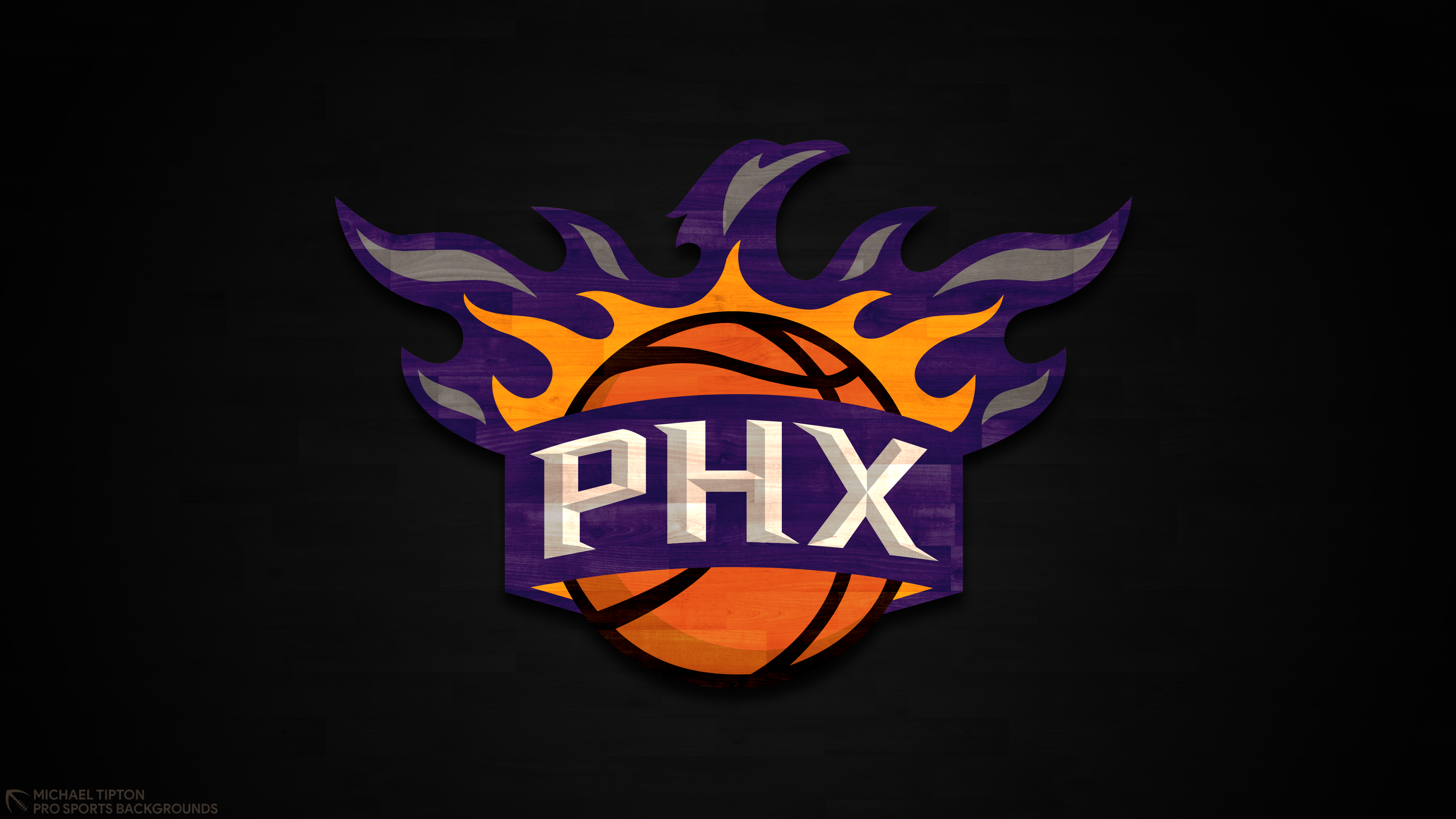 Download Phoenix Suns Emblem In Violet Wallpaper