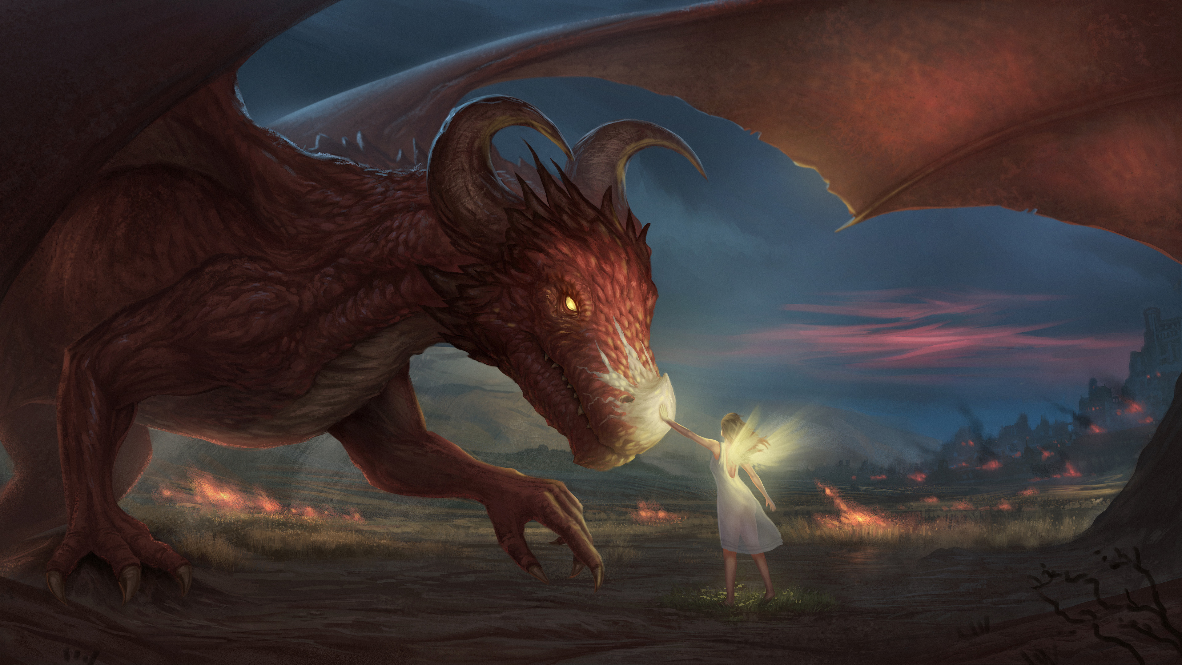 Fantasy Dragon 4k Ultra HD Wallpaper by Bogdan Antoci