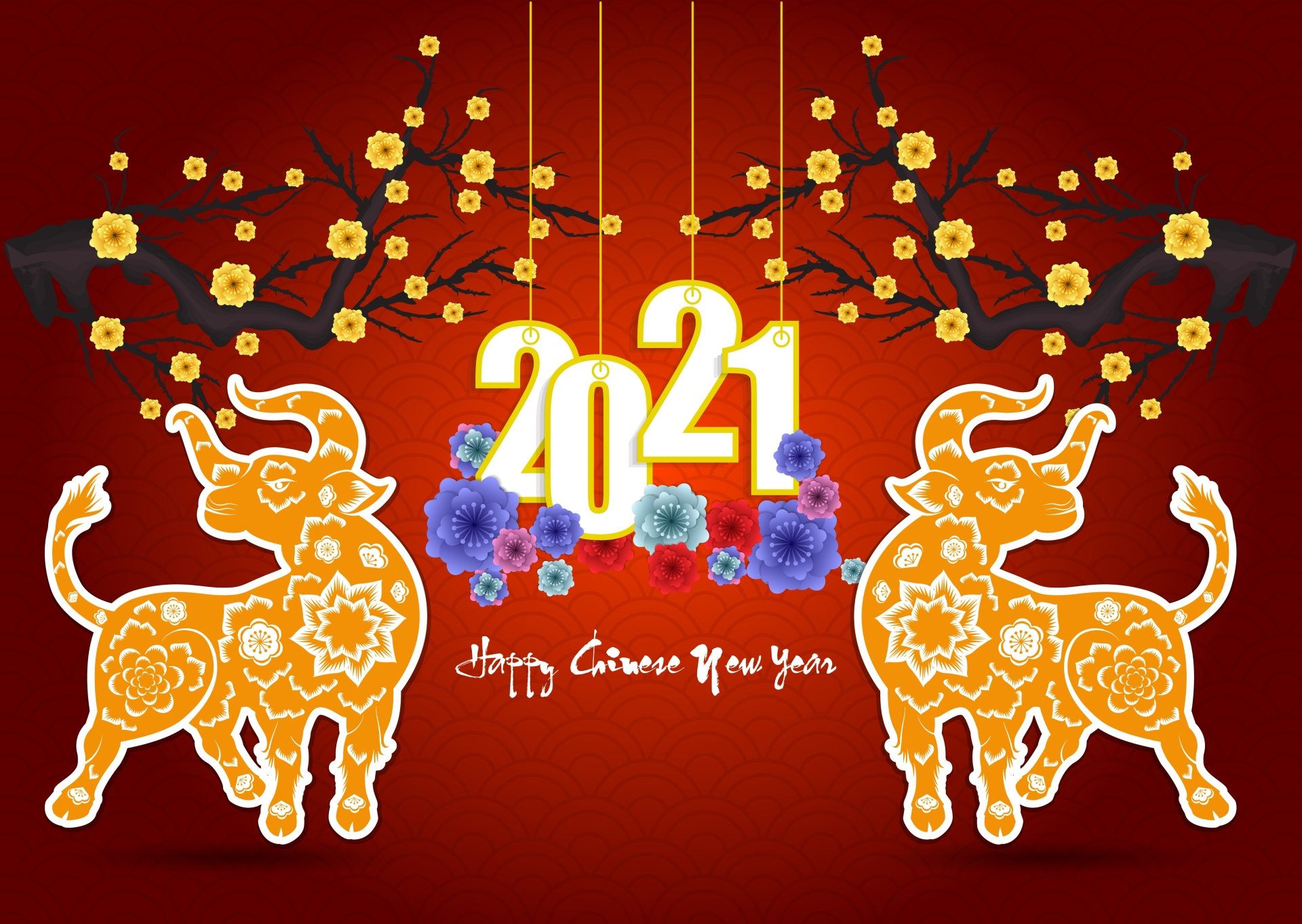 Download New Year 2021 Holiday Chinese New Year 4k Ultra HD Wallpaper