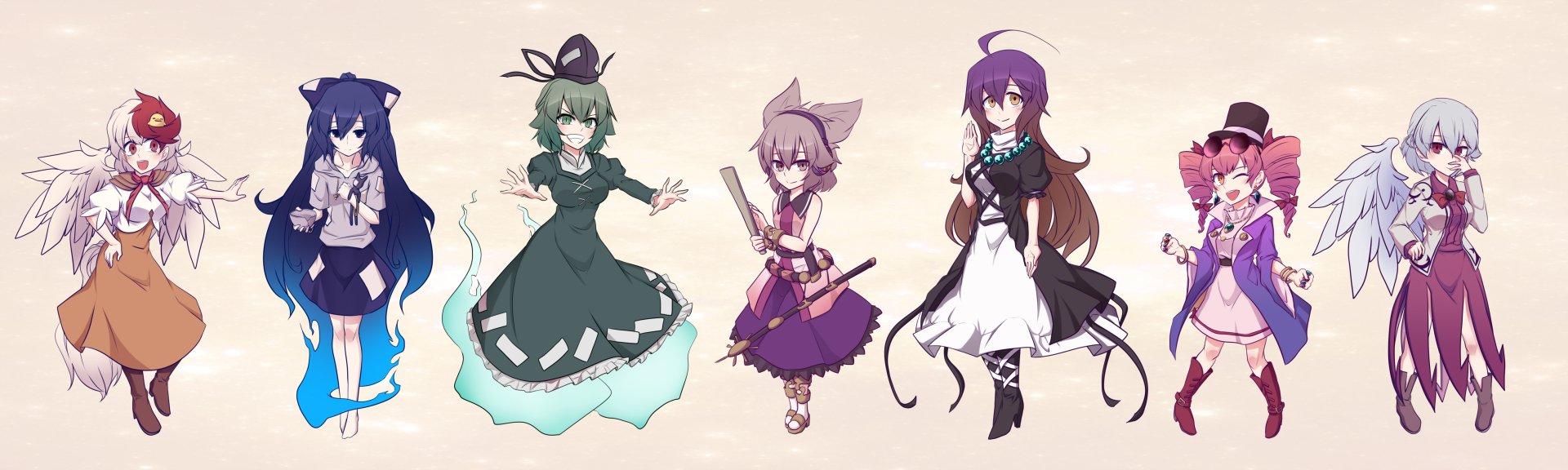 Download Sagume Kishin Joon Yorigami Byakuren Hijiri Toyosatomimi No Miko Soga No Tojiko Shion Yorigami Niwatari Kutaka Anime Touhou HD Wallpaper by 紅ずわい