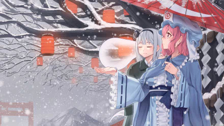 Yuyuko Saigyouji Youmu Konpaku Anime Touhou HD Desktop Wallpaper | Background Image