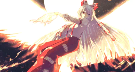 Fujiwara no Mokou Anime Touhou HD Desktop Wallpaper | Background Image