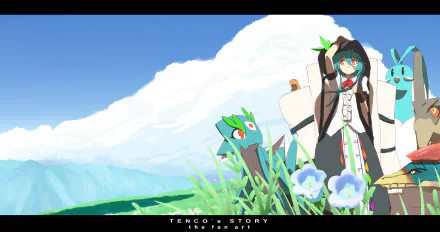 Pokemon Monster Hunter Touhou Tenshi Hinanawi Velocidrome (Monster Hunter) Altaria (Pokémon) Anime crossover HD Desktop Wallpaper | Background Image