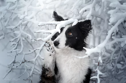 dog snow Animal border collie winter animals HD Desktop Wallpaper | Background Image