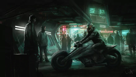 motorcycle Sci Fi cyberpunk HD Desktop Wallpaper | Background Image