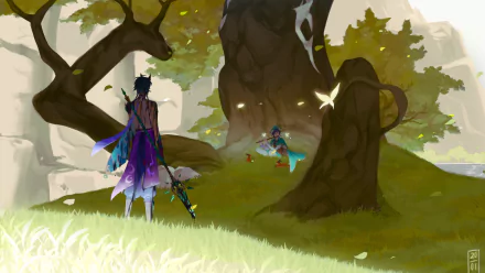 Venti (Genshin Impact) Xiao (Genshin Impact) video game Genshin Impact HD Desktop Wallpaper | Background Image