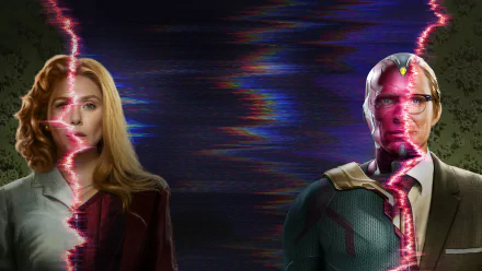 Scarlet Witch Vision (Marvel Comics) Paul Bettany Elizabeth Olsen TV Show WandaVision HD Desktop Wallpaper | Background Image