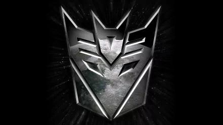 HD desktop wallpaper featuring the iconic Decepticon emblem from Transformers set against a black starburst background.