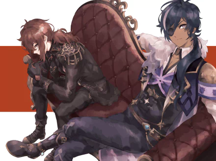 Diluc (Genshin Impact) Kaeya (Genshin Impact) video game Genshin Impact HD Desktop Wallpaper | Background Image