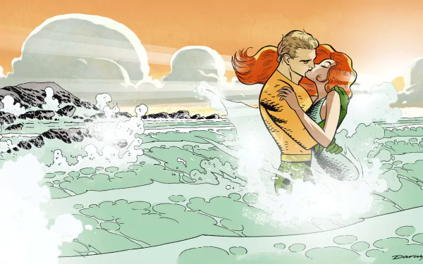 blonde red hair kiss Mera (DC Comics) Arthur Curry Comic Aquaman HD Desktop Wallpaper | Background Image