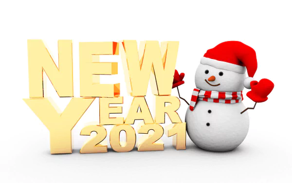 snowman New Year holiday New Year 2021 HD Desktop Wallpaper | Background Image
