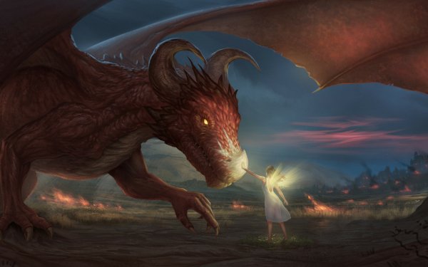 Fantasy Dragon Fairy HD Wallpaper | Background Image