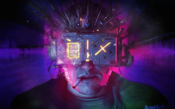 cyborg smoking futuristic Sci Fi cyberpunk HD Desktop Wallpaper | Background Image