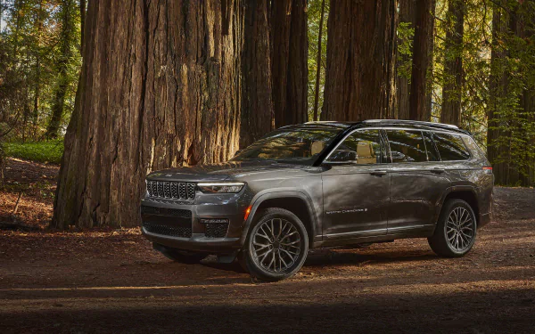 silver car SUV car Jeep Jeep Grand Cherokee vehicle Jeep Grand Cherokee L HD Desktop Wallpaper | Background Image