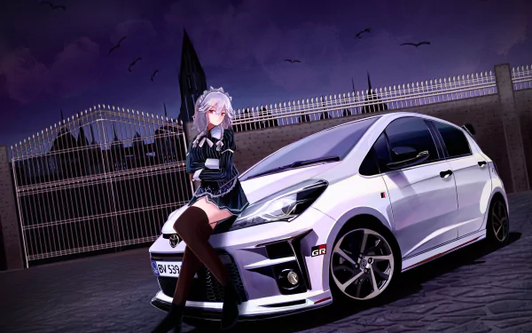 car Sakuya Izayoi Anime Touhou anime car HD Desktop Wallpaper | Background Image