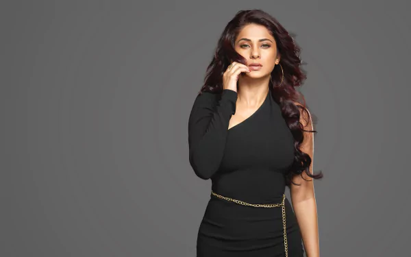 brunette long hair black dress Jennifer Winget Indian woman model HD Desktop Wallpaper | Background Image