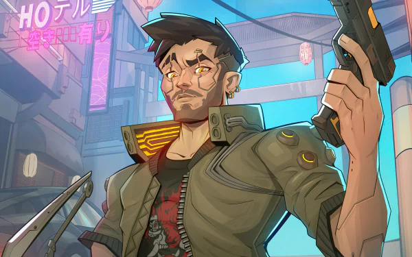 V (Cyberpunk 2077) cyberpunk video game Cyberpunk 2077 HD Desktop Wallpaper | Background Image