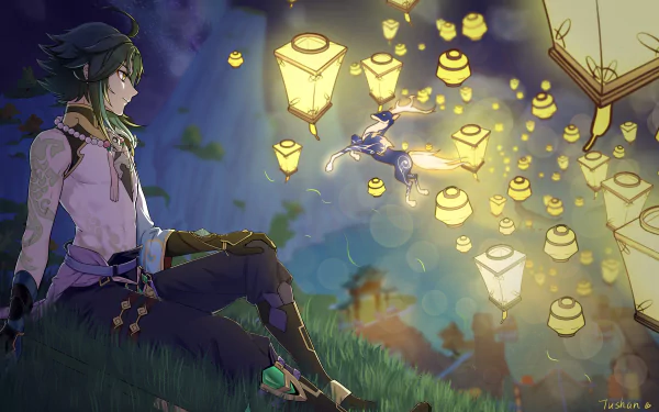 Lantern Rite (Genshin Impact) Xiao (Genshin Impact) video game Genshin Impact HD Desktop Wallpaper | Background Image