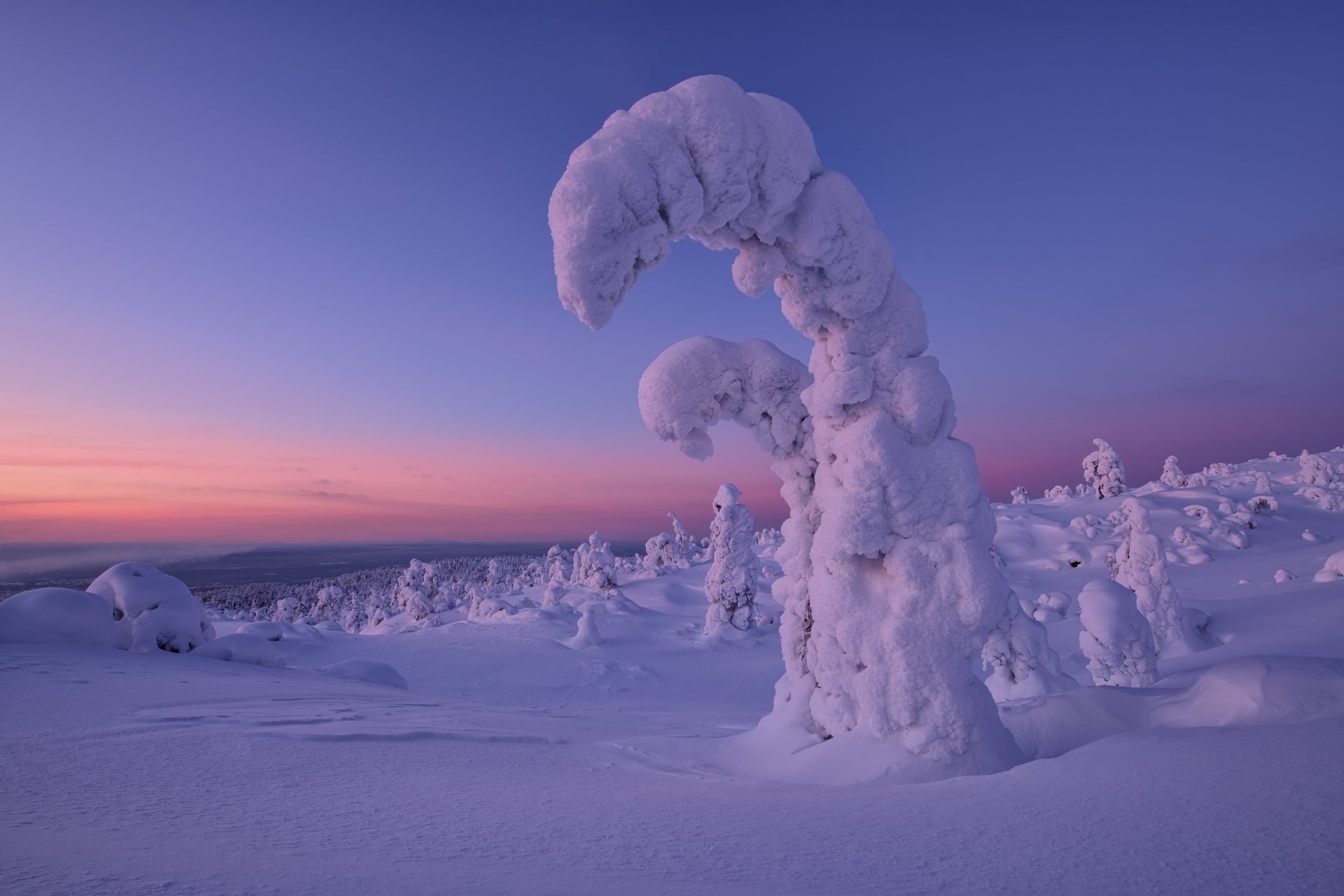 Download Landscape Nature Sunset Snow Winter Winter Sunset HD Wallpaper by Maxim Evdokimov