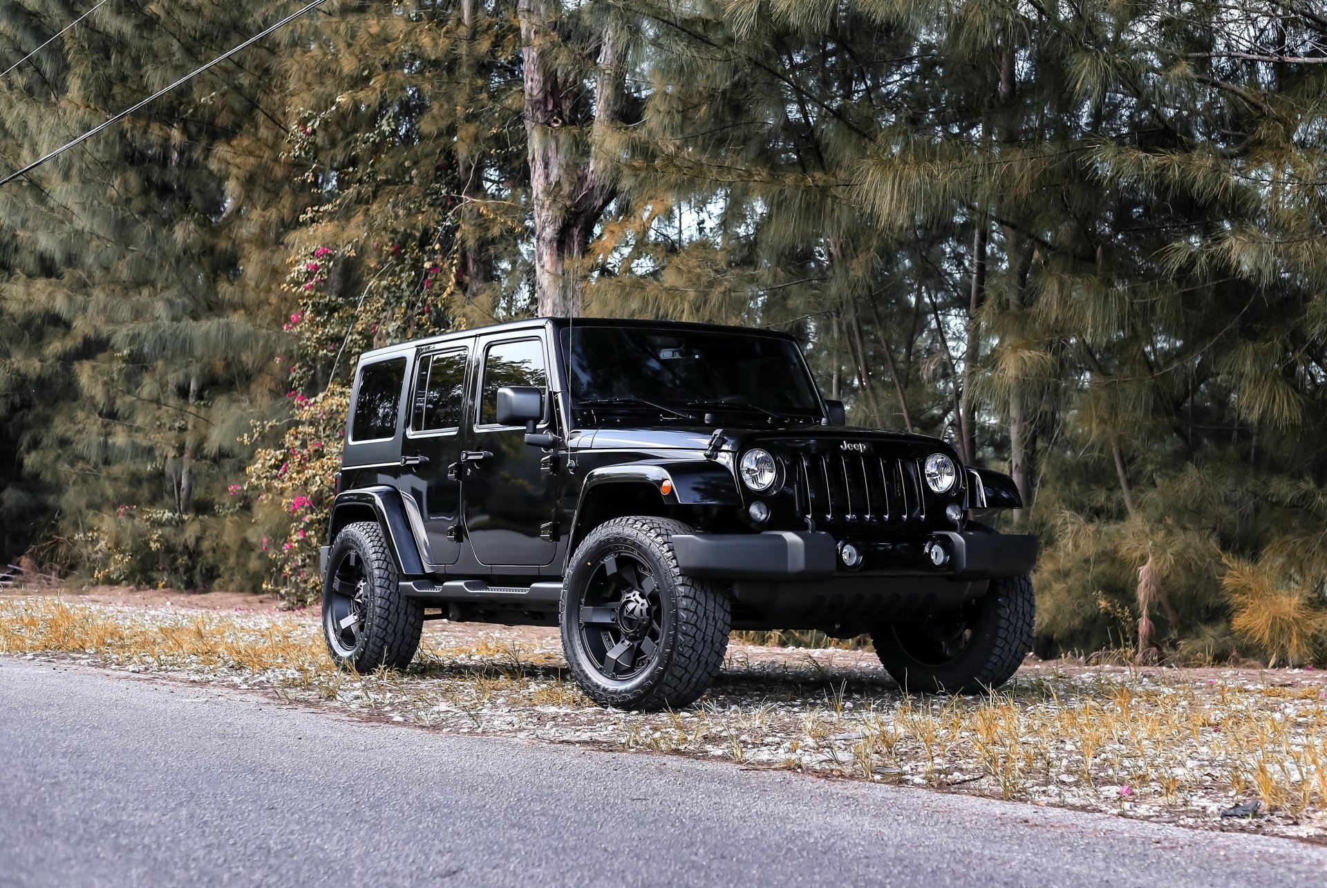 Download Black Car Car Jeep Vehicle Jeep Wrangler HD Wallpaper