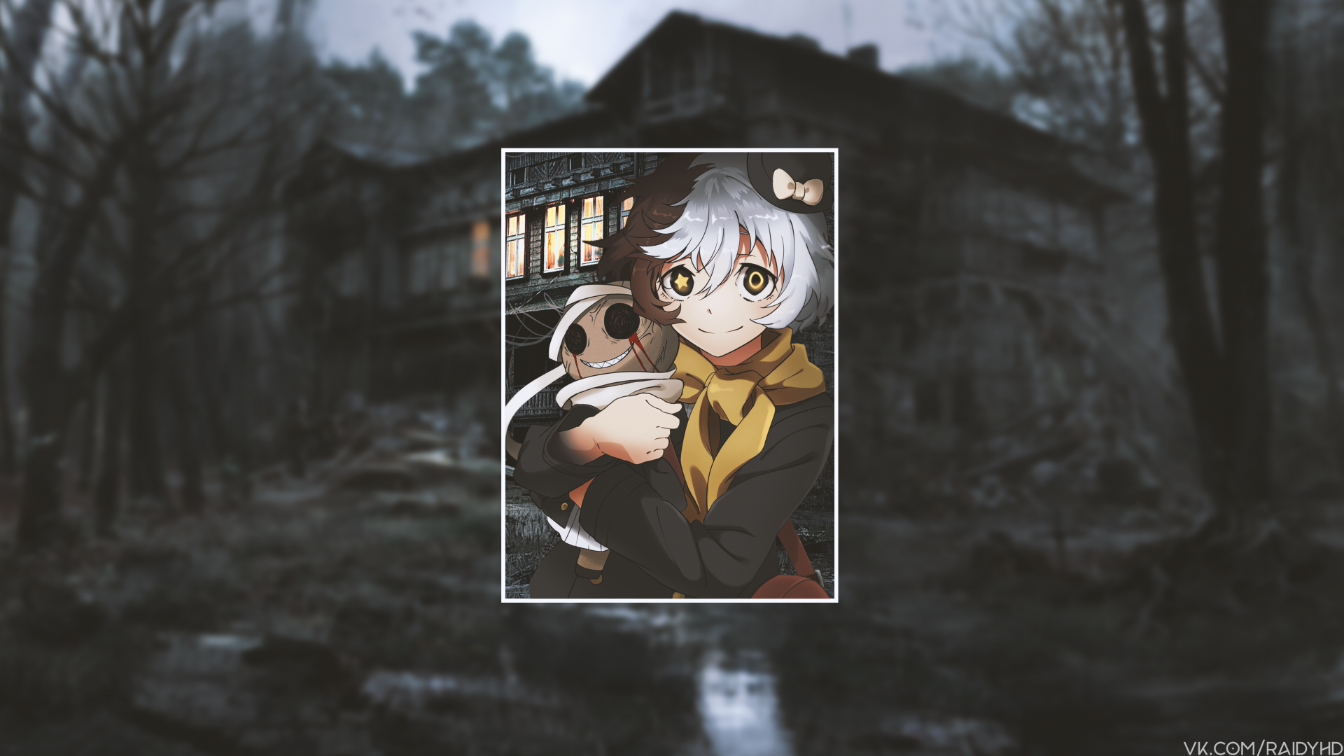 Download Hat Haunted House Anime Boy Picture-in-picture Anime Boy 4k Ultra HD Wallpaper