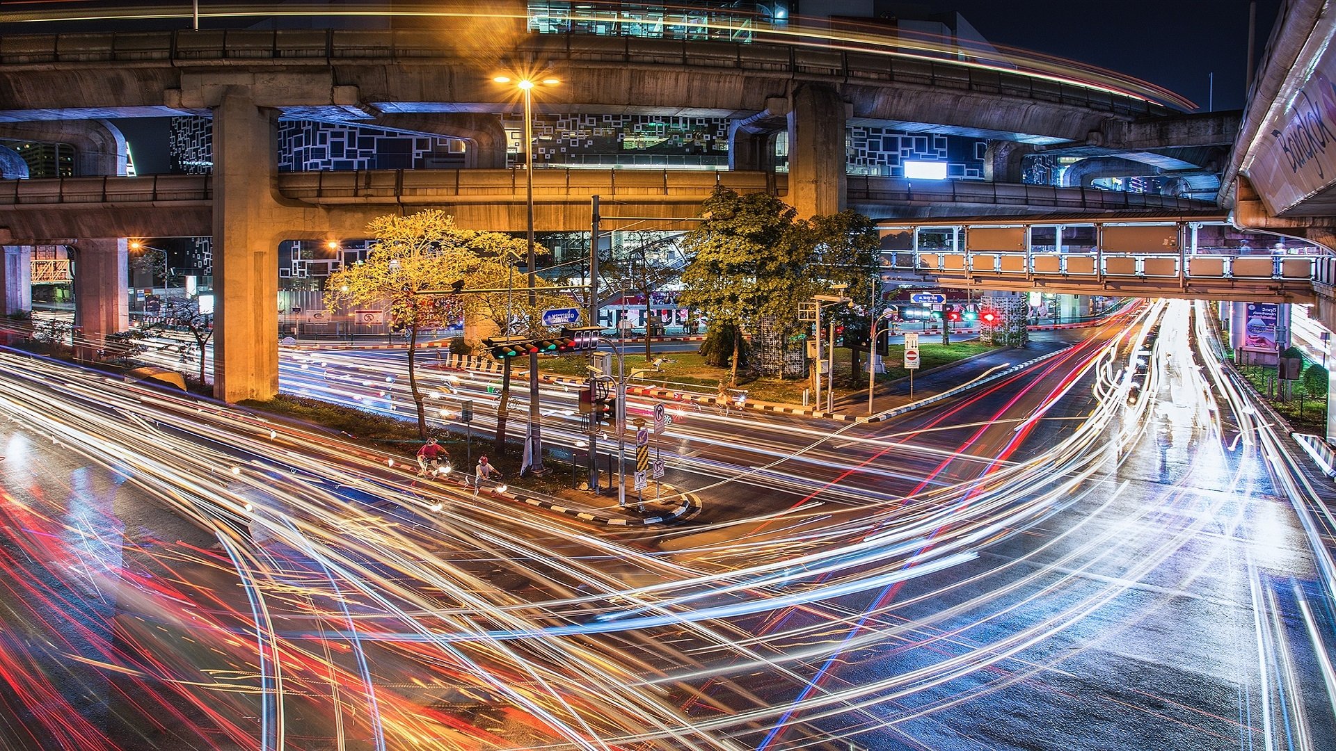 Download Urban HDR Night Road Photography Time Lapse HD Wallpaper by Pawel Olejniczak
