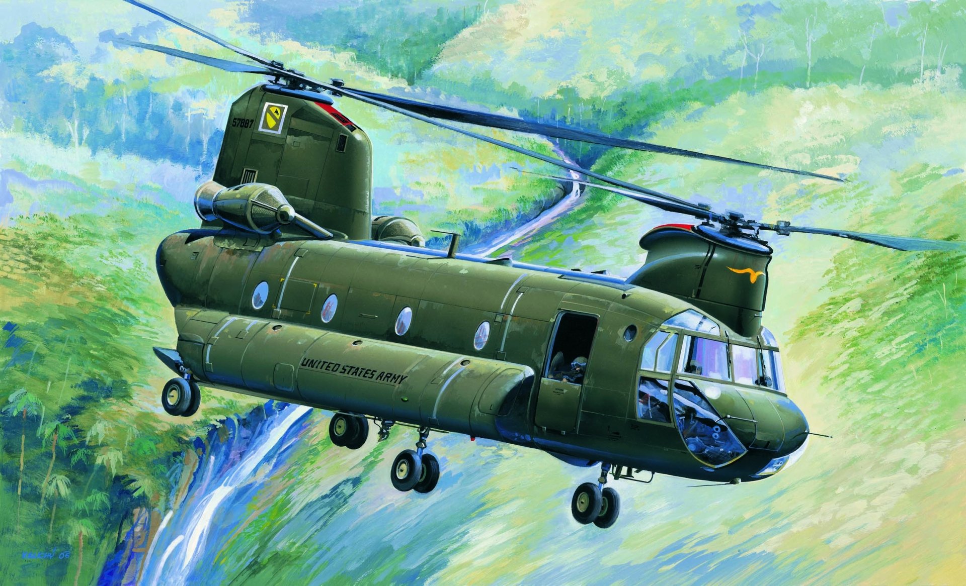 Download Transport Aircraft Aircraft Helicopter Military Boeing CH-47 Chinook HD Wallpaper