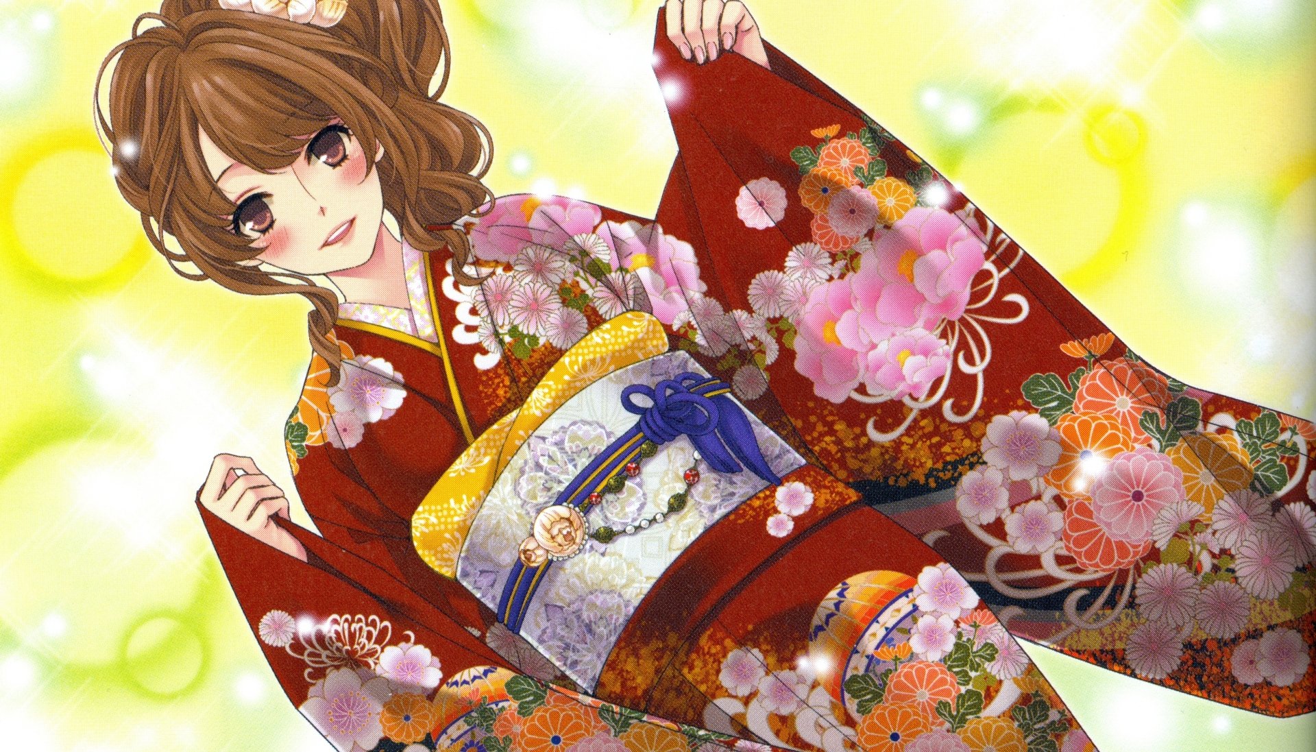 Anime Udajo Mangaka Brains Base Studio Idea Factory Studio Brothers  Conflict Series Visual Novel Ema Hinata Character couple kiss love kimono  girl boy wallpaper, 2729x3877, 1090415