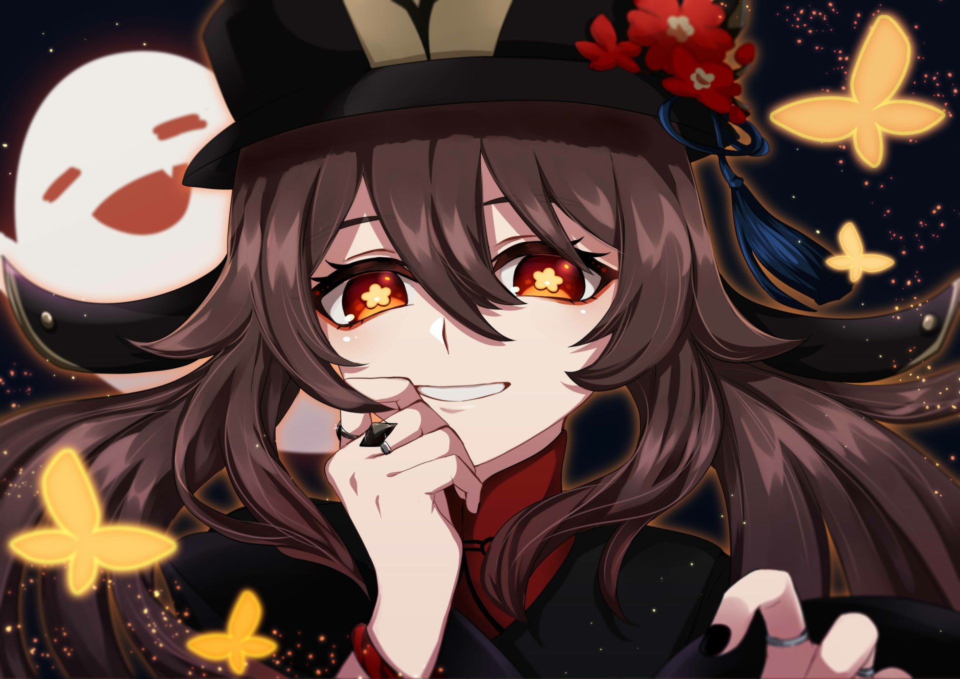 Download Hu Tao Video Game Genshin Impact HD Wallpaper by 戸隠アカメ